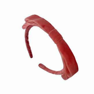 Cerchietto Fiocco sottile in velluto rosa