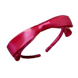 Cerchietto Fiocco sottile in raso bordeaux