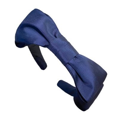 Cerchietto Fiocco in raso blu - immagine 2