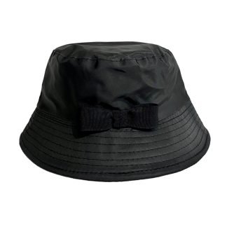 Cappello Impermeabile Nero con fiocco gros grain nero