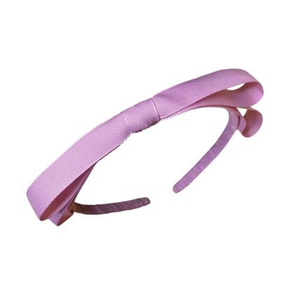 Cerchietto Fiocco sottile in cotone rosa
