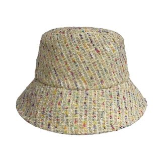 Bucket Hat Tweed giallo pastello multicolore