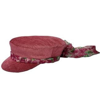 Virginia Berretto Visiera Puro Cotone rosa antico con fascia multifunzionale