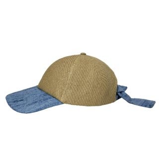 Gaia Baseball Cap in carta e lino indaco regolabile