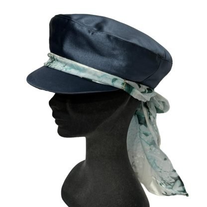 Virginia Berretto Visiera Raso blu con fascia multifunzionale - immagine 4