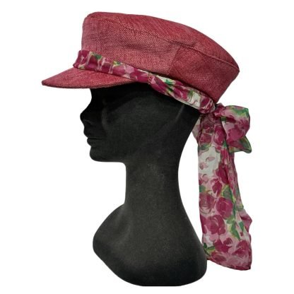 Virginia Berretto Visiera Puro Cotone rosa antico con fascia multifunzionale - immagine 4