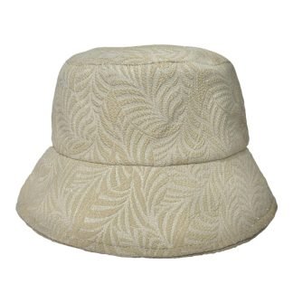 Marzia Bucket Hat in puro cotone tortora fantasia
