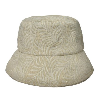 Marzia Bucket Hat in puro cotone tortora fantasia
