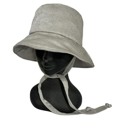 Marzia Bucket Hat in puro cotone grigio perla - immagine 3