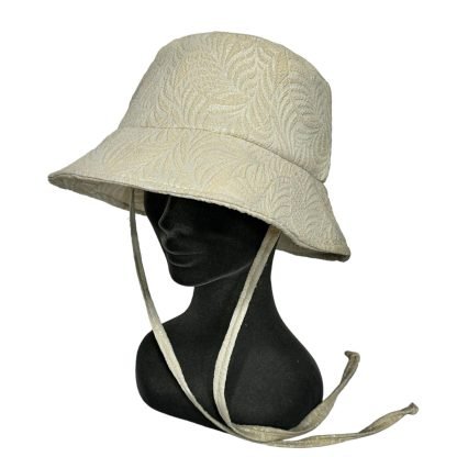 Marzia Bucket Hat in puro cotone tortora fantasia - immagine 2
