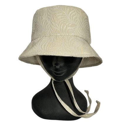 Marzia Bucket Hat in puro cotone tortora fantasia - immagine 3