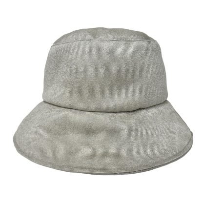 Marzia Bucket Hat in puro cotone grigio perla