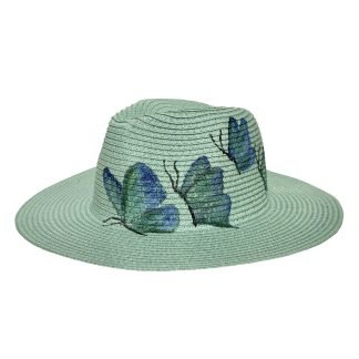 Butterfly Fedora Carta verde acqua