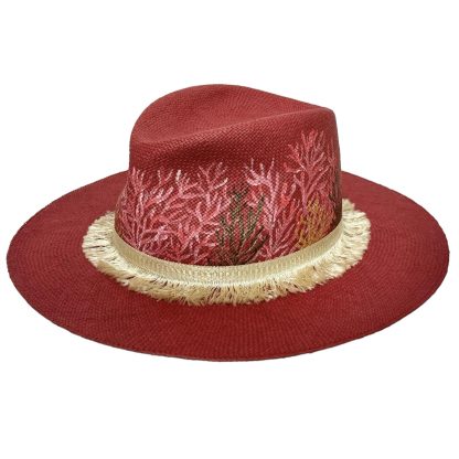 Belle Mare Fedora Carta Rosso porpora