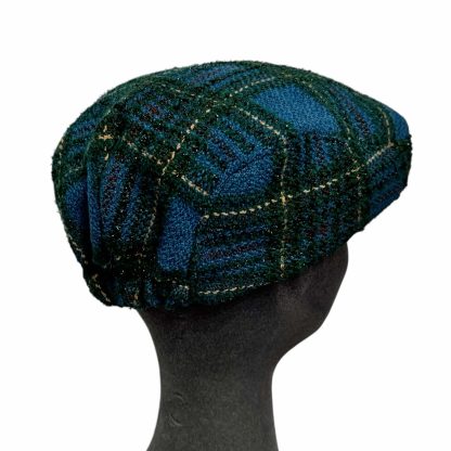 Clelia Coppola Tweed pura lana indaco a quadri bouclè lurex - immagine 4