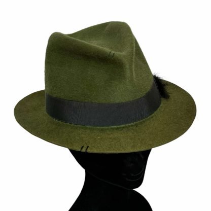 Priscilla Fedora Verde con nastro in gros grain e piuma - immagine 5