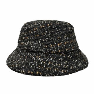 Emily Bucket Hat in pura lana grigio filature multicolore