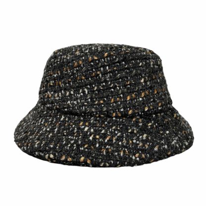 Emily Bucket Hat in pura lana grigio filature multicolore