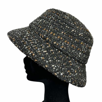 Emily Bucket Hat in pura lana grigio filature multicolore - immagine 2
