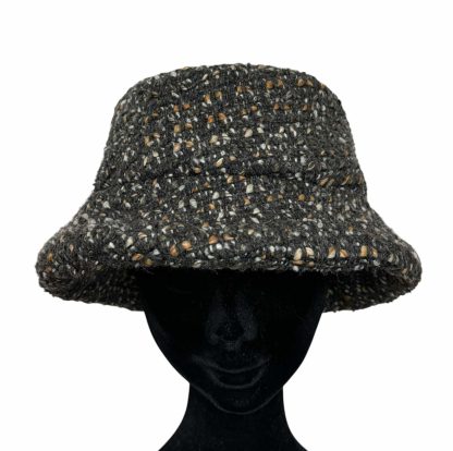 Emily Bucket Hat in pura lana grigio filature multicolore - immagine 3