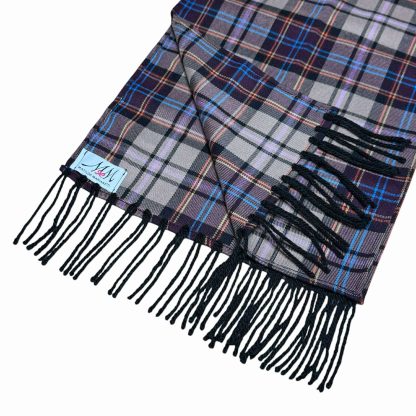 Sciarpa Tartan Pura Lana multicolore con frange - immagine 3