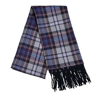 Sciarpa Tartan Pura Lana multicolore con frange