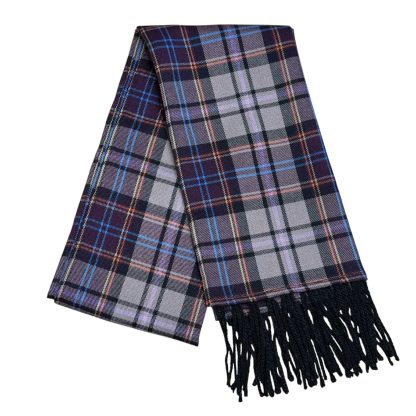 Sciarpa Tartan Pura Lana multicolore con frange