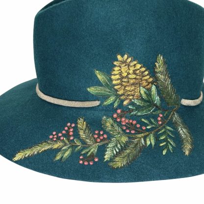 Adele Fedora Verde Smeraldo con dipinti - immagine 2