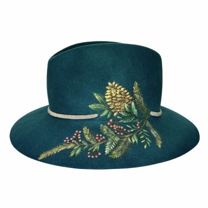 Adele Fedora Verde Smeraldo con dipinti