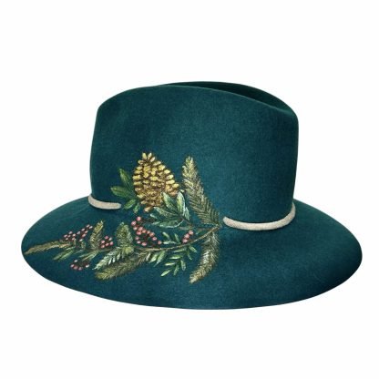 Adele Fedora Verde Smeraldo con dipinti - immagine 3