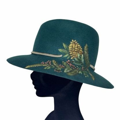 Adele Fedora Verde Smeraldo con dipinti - immagine 4