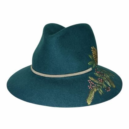 Adele Fedora Verde Smeraldo con dipinti - immagine 5