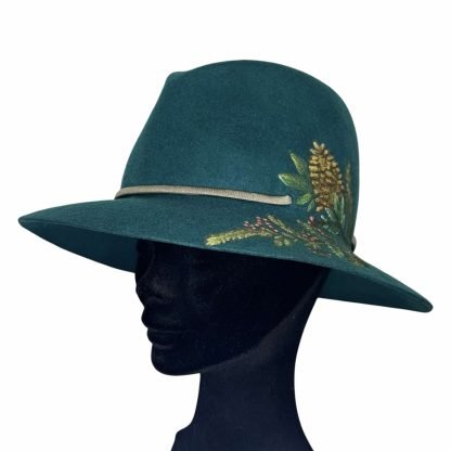 Adele Fedora Verde Smeraldo con dipinti - immagine 7
