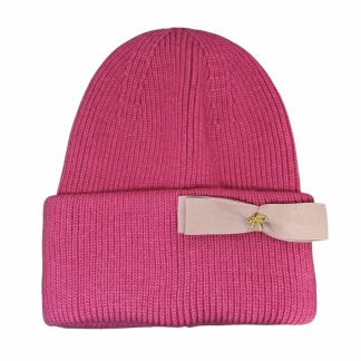 Alice Berretto Fucsia con fiocco e dettaglio dorato